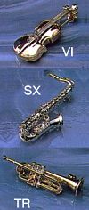KK 400 - Broschen Musikinstrumente Miniaturen