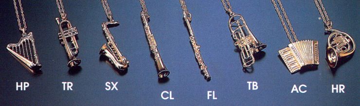 Gro�e Anh�nger Musikinstrumenten Miniaturen, Harfe, Trompete, Saxophon, Klarinette, Querfl�te, Ventilposaune, Akkordeon, Horn, Schmuckst�cke, Modeschmuck
