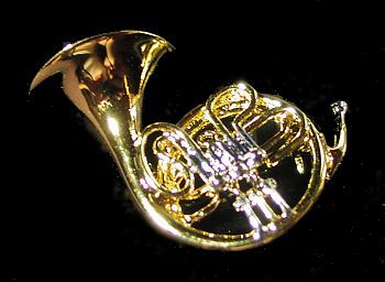 Horn Brosche - Musikinstrumente Miniaturen, Schmuckstücke, Modeschmuck