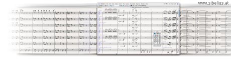 Sibelius Panorama ist ein neuer Weg um Musik in Sibelius 5 zu betrachten und zu schreiben. Anstatt auf einzelne Seiten verteilte Systeme sehen Sie Ihre Musik wie auf einem endlos breiten Notenblatt - viel einfacher zu lesen und zu navigieren. So können Sie sich beim Schreiben auf die Noten konzentrieren und das Layout vorerst vergessen, bis die Partitur zum Drucken bereit ist.