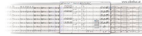 Sibelius Panorama ist ein neuer Weg um Musik in Sibelius 5 zu betrachten und zu schreiben. Anstatt auf einzelne Seiten verteilte Systeme sehen Sie Ihre Musik wie auf einem endlos breiten Notenblatt - viel einfacher zu lesen und zu navigieren. So k�nnen Sie sich beim Schreiben auf die Noten konzentrieren und das Layout vorerst vergessen, bis die Partitur zum Drucken bereit ist.