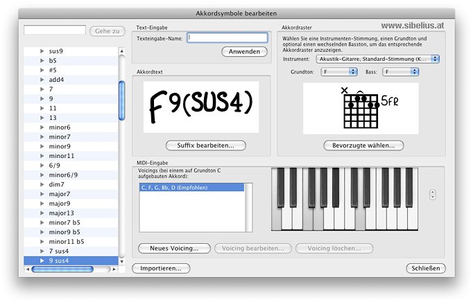 Akkordsymbole und Akkordraster k�nnen jetzt schneller als bisher �ber die Computertastatur, ein MIDI-Keyboard oder eine MIDI-Gitarre eingegeben werden