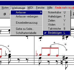 Menue_Werkzeuge Menue Screenshot Vivaldistudio Musiksoftware