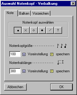 Notenkopfauswahl