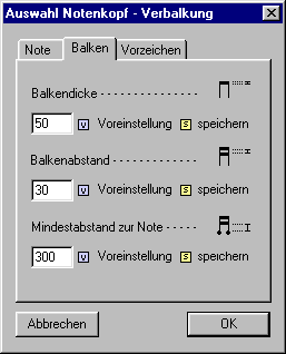 Notenkopfauswahl