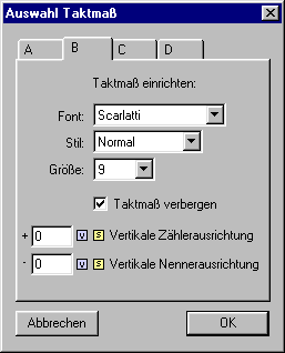 Taktart Einstellungen Vivaldistudio Musiksoftware