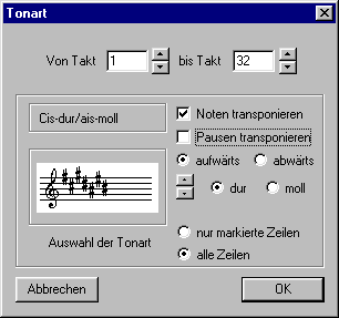 Tonart �nderungen bei Vivaldi Begleiter (PlayAlong), Vivaldi Plus und Vivaldi Gold