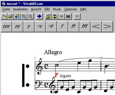 VivaldiScan - eingescannte Noten nachbearbeiten