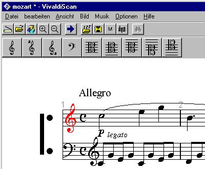 VivaldiScan - eingescannte Noten nachbearbeiten