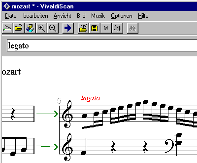VivaldiScan - eingescannte Noten nachbearbeiten