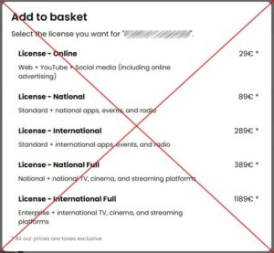 Preise für Musiklizenzen