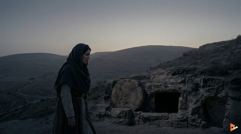 Maria am leeren Grab