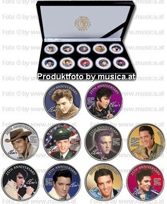 Elvis Aaron Presley Münzen - Color State Quarter Collection: 10 Classic Full Color Portraits of Elvis on Genuine Tennessee State Quarters