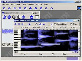 Widi Recognition System - der Audio zu MIDI Konverter der russischen Widisoft Company kann derzeit noch am besten Audiodateien (auch MP3-Files) in Midi-Dateien umwandeln...
