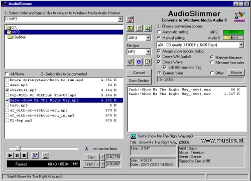 Squeeze MP3 files to 50% size with AudioSlimmer