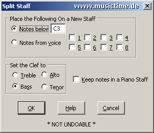 MusicTime Notenzeile splitten - aufteilen