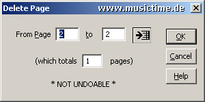 MusicTime: Seite(n) der Partitur löschen