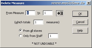MusicTime: Takte löschen