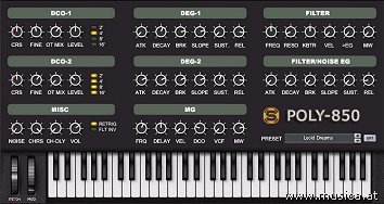 Poly-850 is a VSTi / DXi synthesizer plug-in, which started out as an emulation of a vintage synth, but went beyond that by adding a several improvements and new features over the original