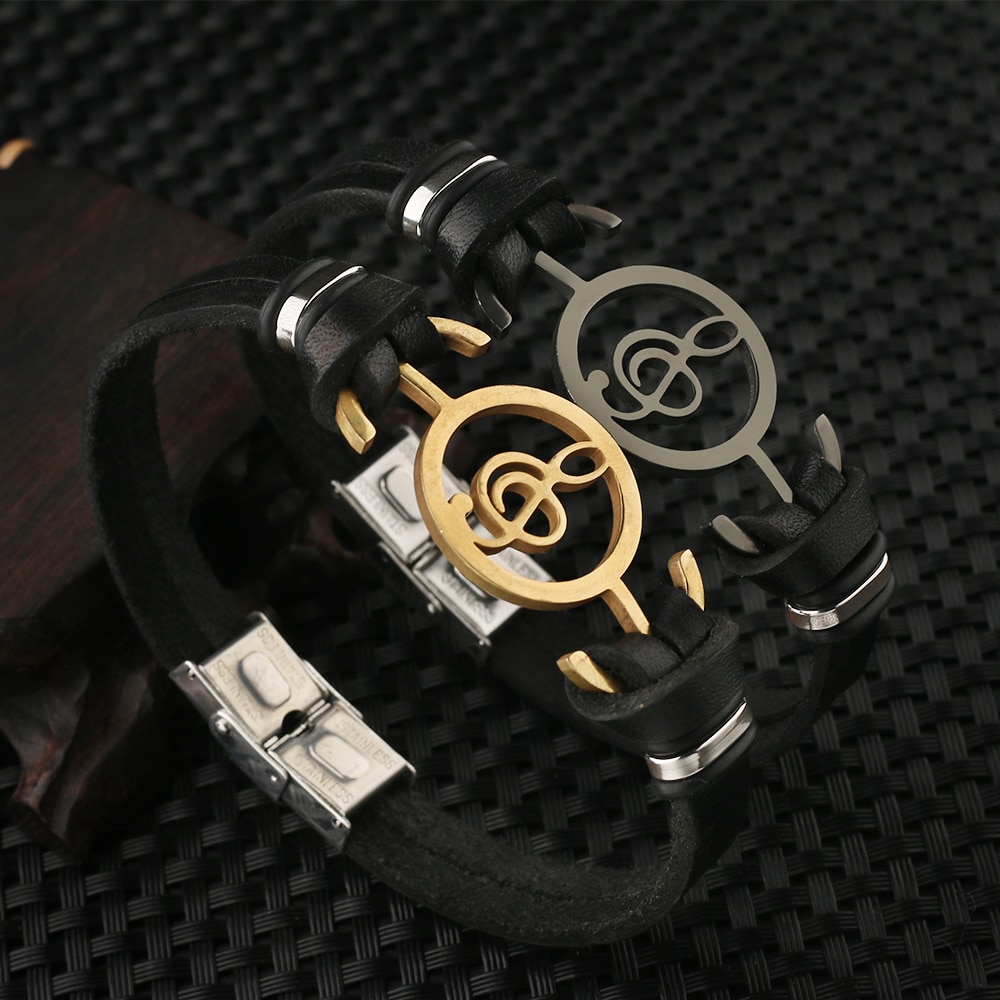 Lederarmband mit Notenschlüssel - Image 2