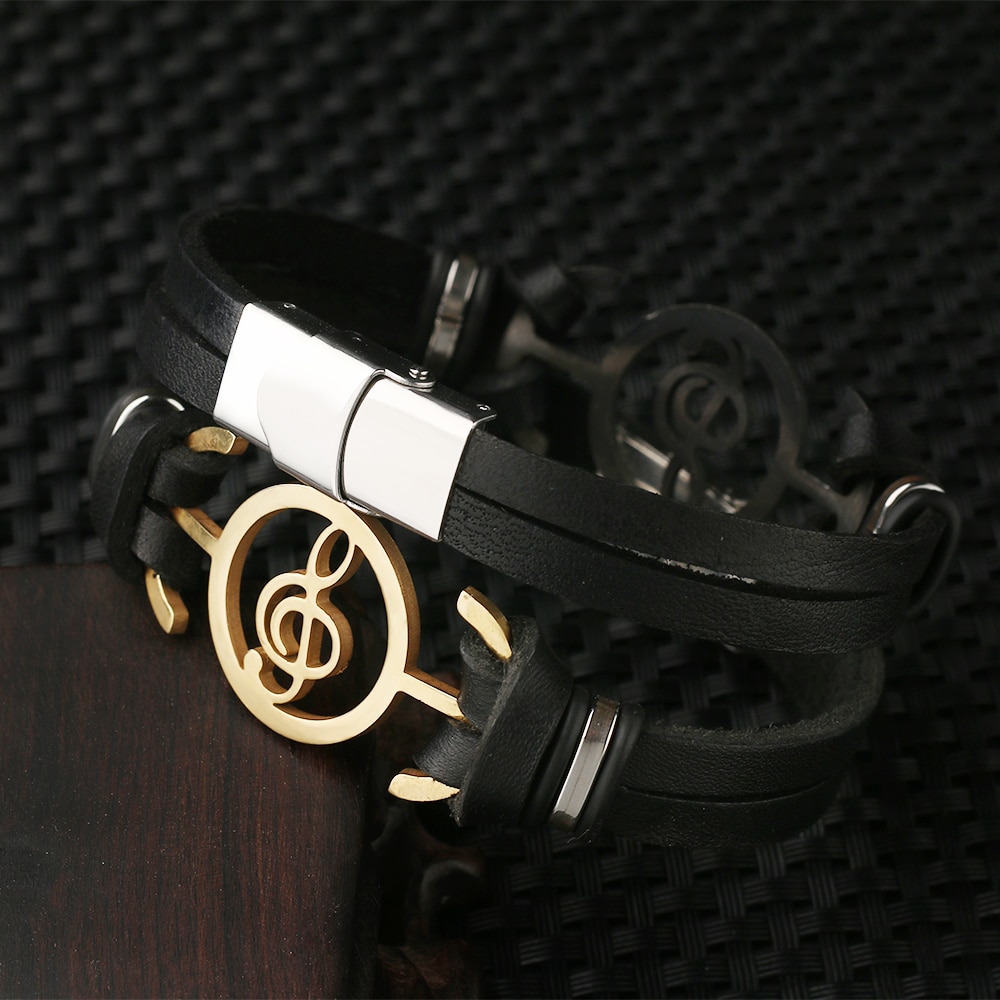 Lederarmband mit Notenschlüssel - Image 3