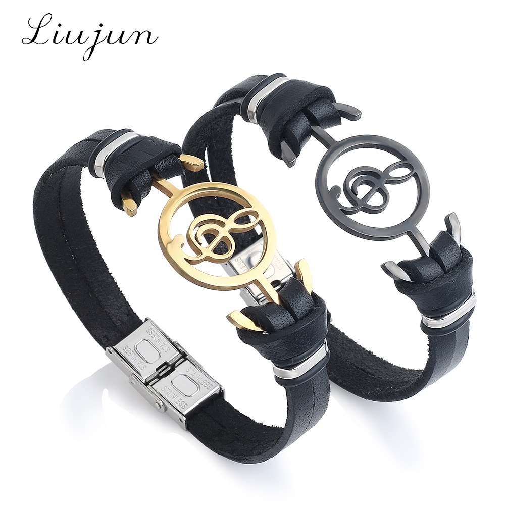 Lederarmband mit Notenschlüssel