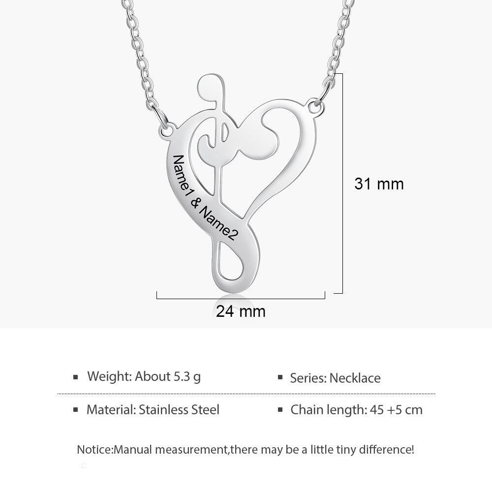 Personalisierter Anhänger Violinschlüssel mit Bassschlüssel - Image 2