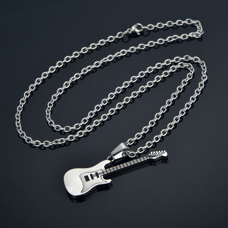 Anhänger Gitarre silber gold inkl. Halskette - Image 5