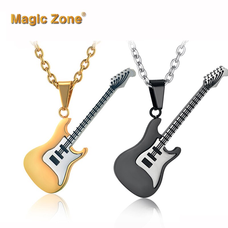 Anhänger Gitarre silber gold inkl. Halskette - Image 6