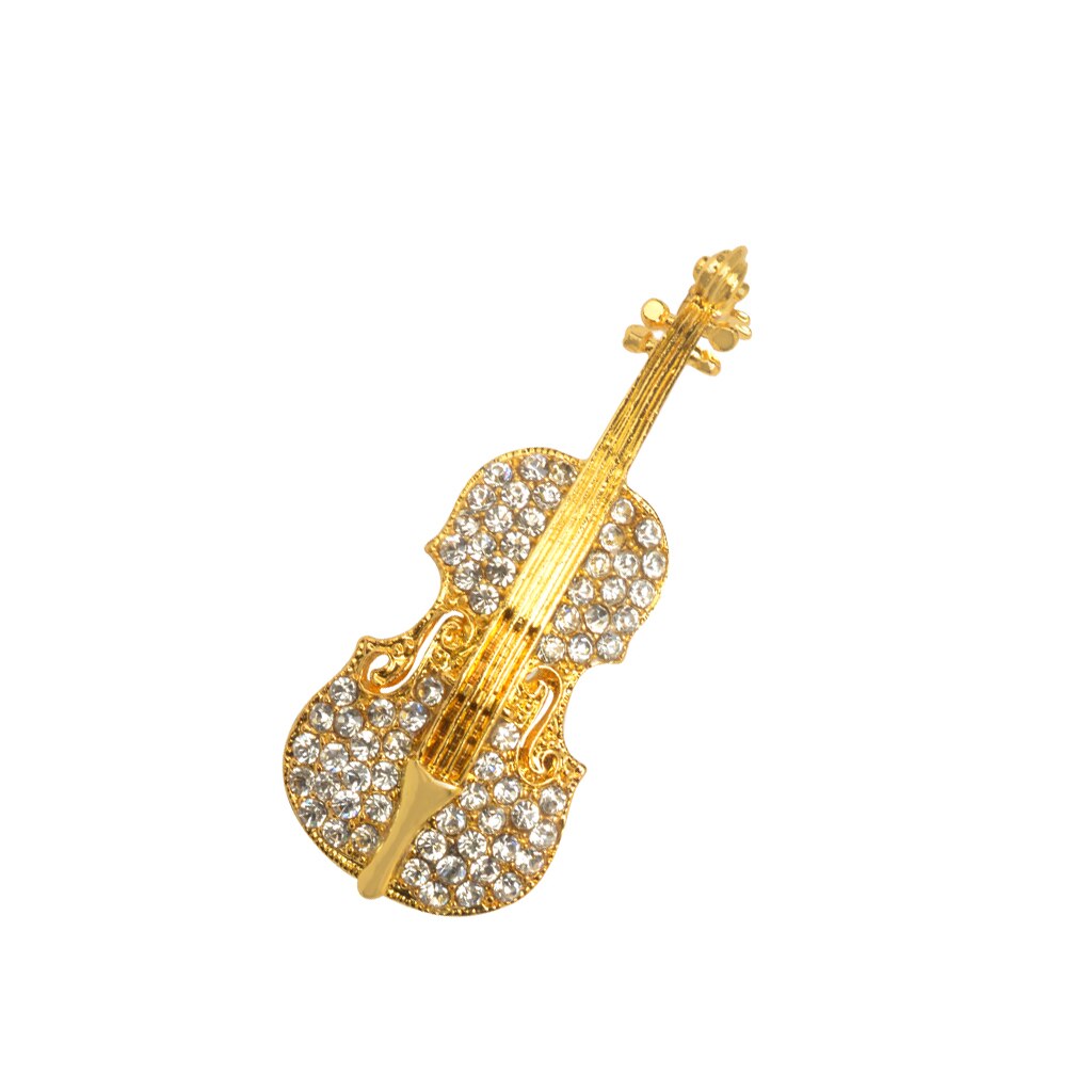 Broschen Violine mit Kristallsteinen ♥ Musikschmuck für Musiker