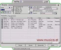mp3Tag erlaubt Ihnen die Information, die in MP3-Tags (ID3v1 mit Lyrics3 Unterstützung und ID3v2), APE (Monkey's Audio) und Ogg Vorbis Dateien gespeichert ist, anzuschauen und auch beliebig zu editieren