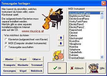 Funktionsumfang von Klavitomat, dem Notenlesen-Lernprogramm