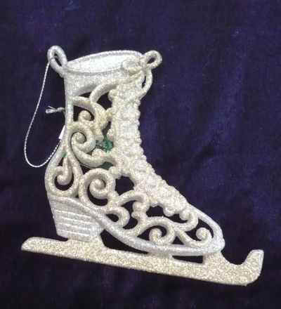 Schlittschuh zum Hängen Silber/Gold