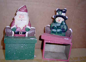 Weihnachtsdekoration Holzbox mit Weihnachtsmann
